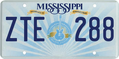 MS license plate ZTE288