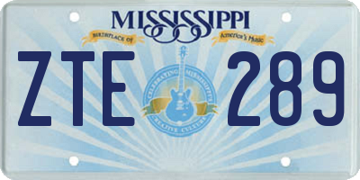 MS license plate ZTE289