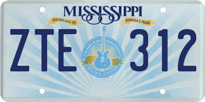 MS license plate ZTE312
