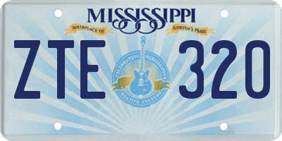 MS license plate ZTE320