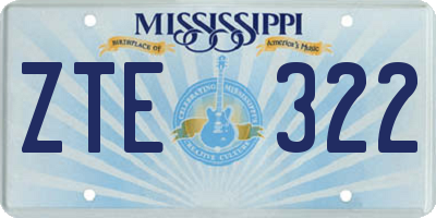 MS license plate ZTE322