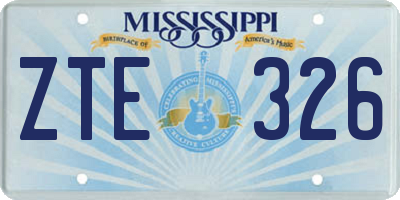 MS license plate ZTE326