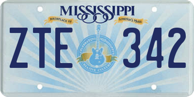 MS license plate ZTE342