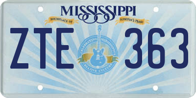 MS license plate ZTE363