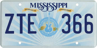 MS license plate ZTE366