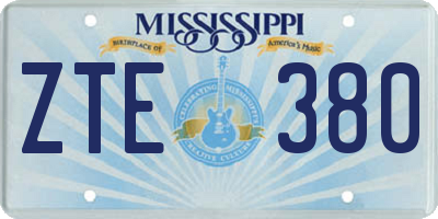 MS license plate ZTE380