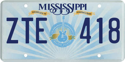 MS license plate ZTE418