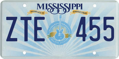 MS license plate ZTE455
