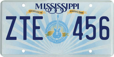 MS license plate ZTE456