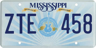 MS license plate ZTE458
