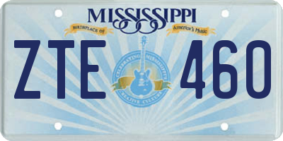 MS license plate ZTE460