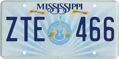 MS license plate ZTE466