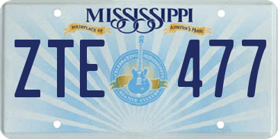 MS license plate ZTE477