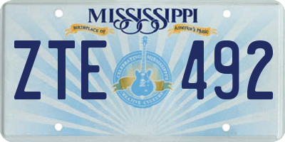 MS license plate ZTE492