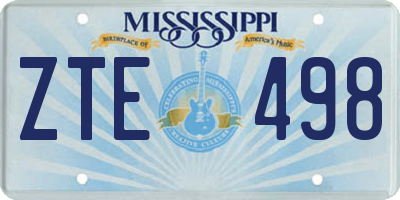 MS license plate ZTE498