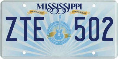 MS license plate ZTE502