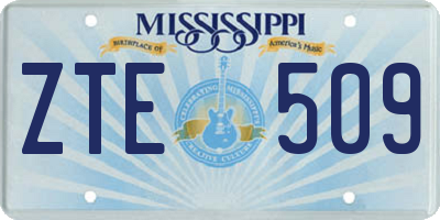 MS license plate ZTE509