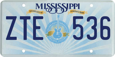 MS license plate ZTE536