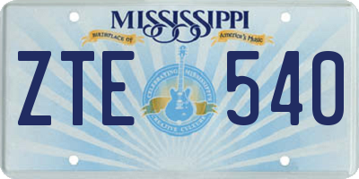 MS license plate ZTE540