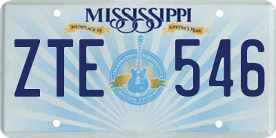 MS license plate ZTE546