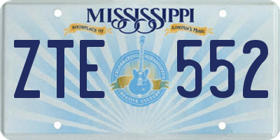 MS license plate ZTE552