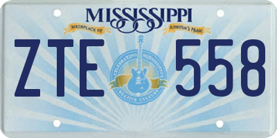 MS license plate ZTE558