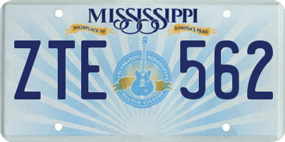 MS license plate ZTE562