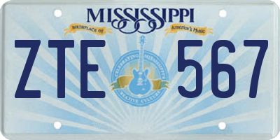 MS license plate ZTE567