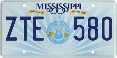 MS license plate ZTE580
