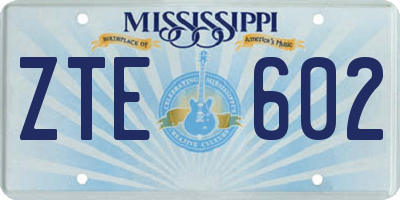 MS license plate ZTE602