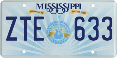 MS license plate ZTE633