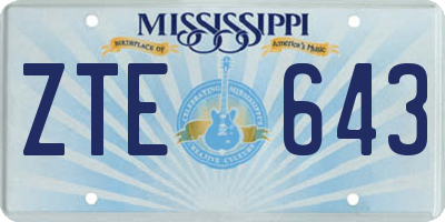 MS license plate ZTE643