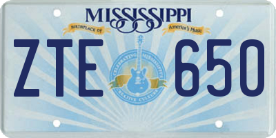 MS license plate ZTE650