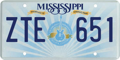 MS license plate ZTE651