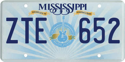 MS license plate ZTE652