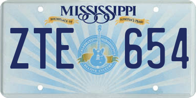 MS license plate ZTE654