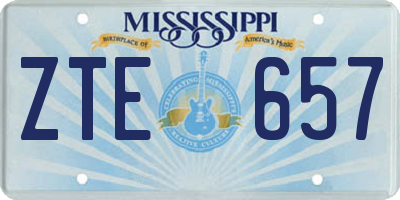 MS license plate ZTE657