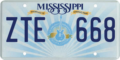 MS license plate ZTE668
