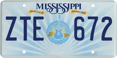 MS license plate ZTE672