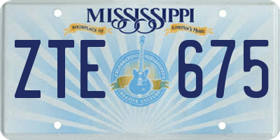 MS license plate ZTE675