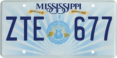 MS license plate ZTE677