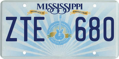 MS license plate ZTE680