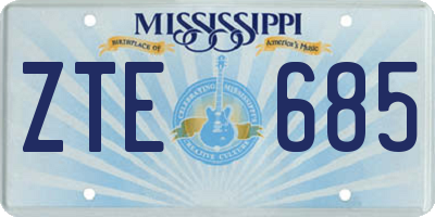MS license plate ZTE685