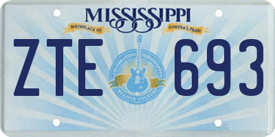 MS license plate ZTE693