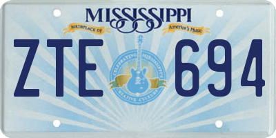 MS license plate ZTE694