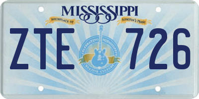 MS license plate ZTE726