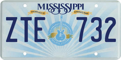 MS license plate ZTE732