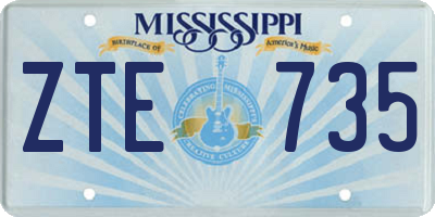 MS license plate ZTE735