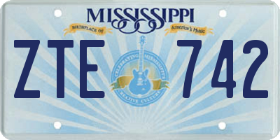 MS license plate ZTE742