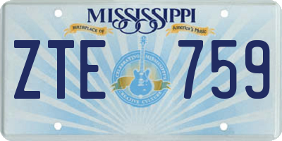 MS license plate ZTE759